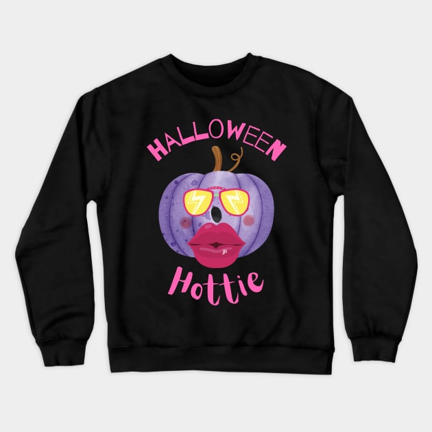 HALLOWEEN HOTTIE - Funny Halloween Pumpkin Head | Halloween Costume Crewneck Sweatshirt by Cosmic Story Designer